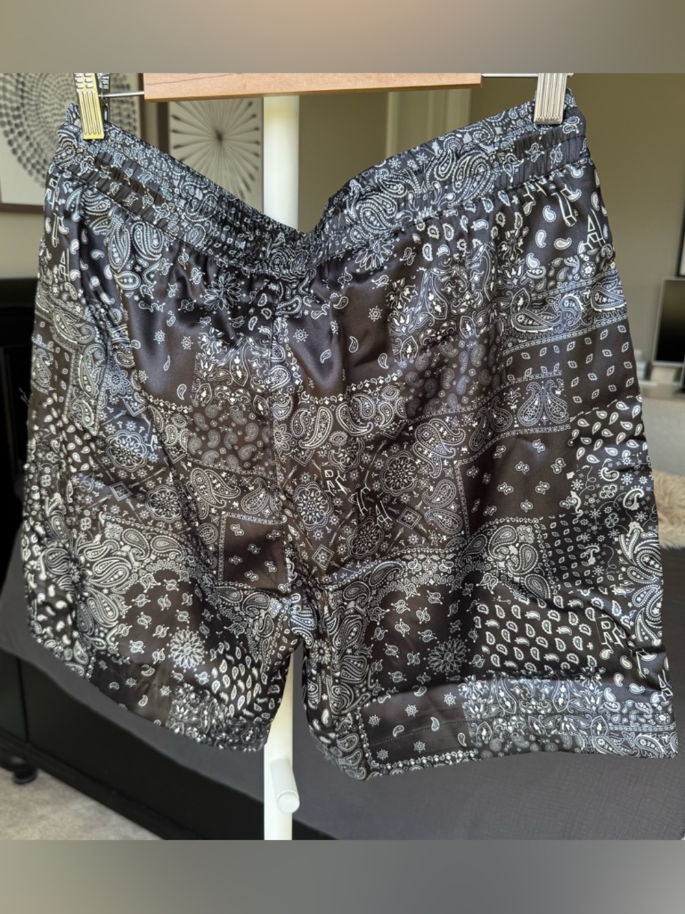 RTA Clyde Swim Short in Black Bandana Print - Picture 6 of 10